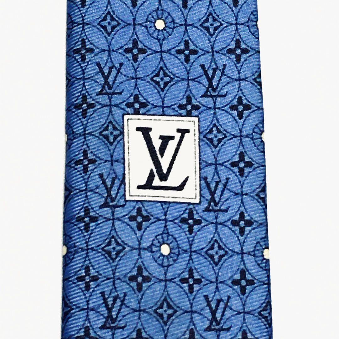 未使用級 ルイヴィトン Louis Vuitton ネクタイ ブルー モノグラム