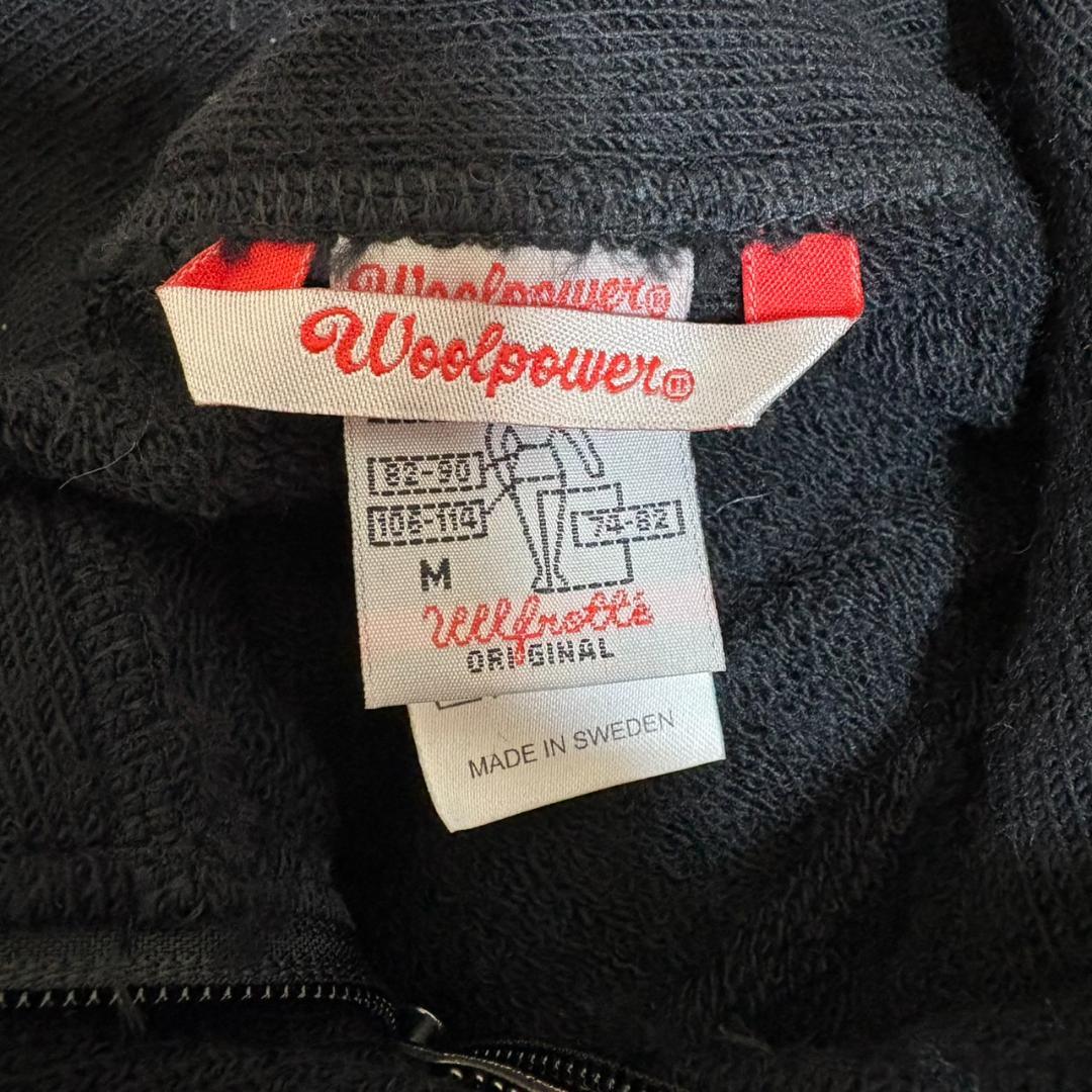 WOOLPOWER フルジップ ニットジャケット ブラック Mサイズ