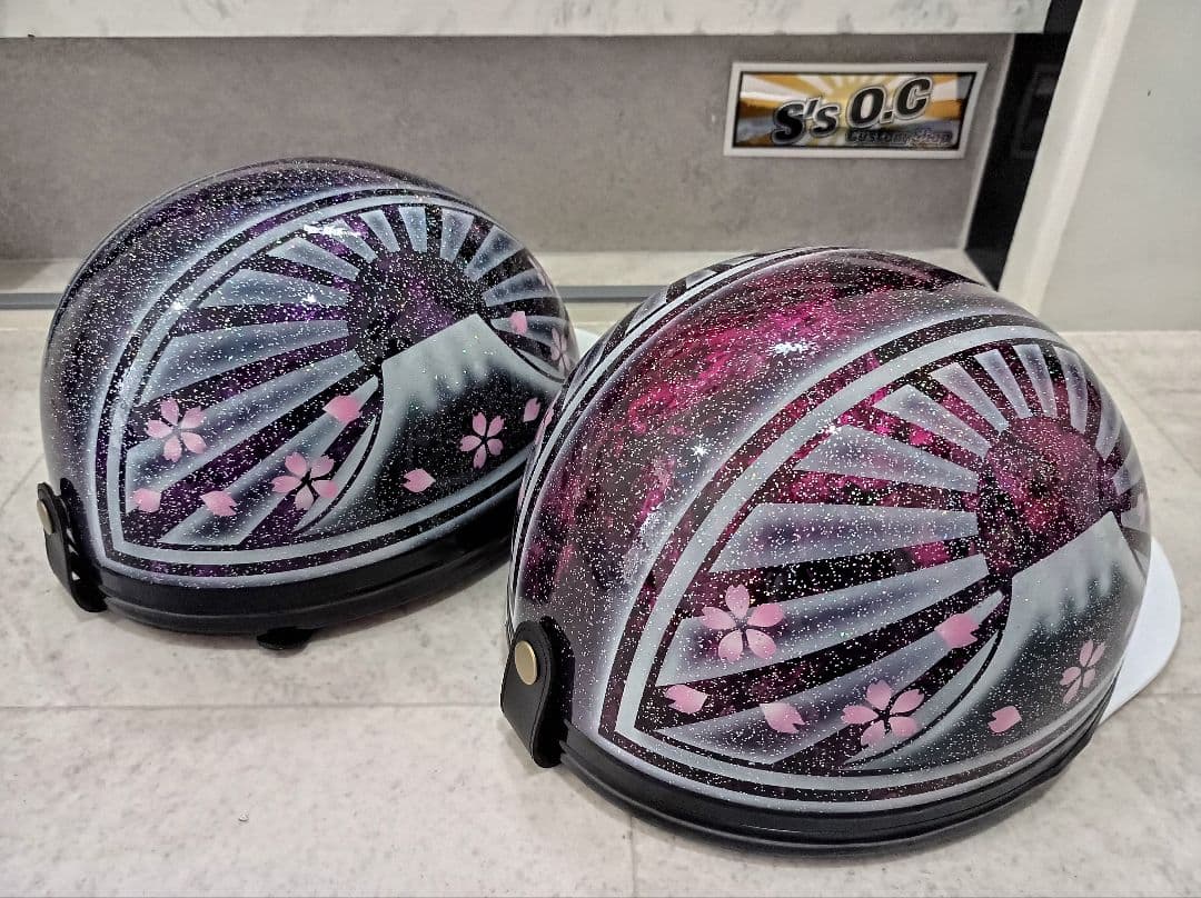 カスタムコルク半　Candyパープルラップ＆ピンクラップ　七色ラメ　セット