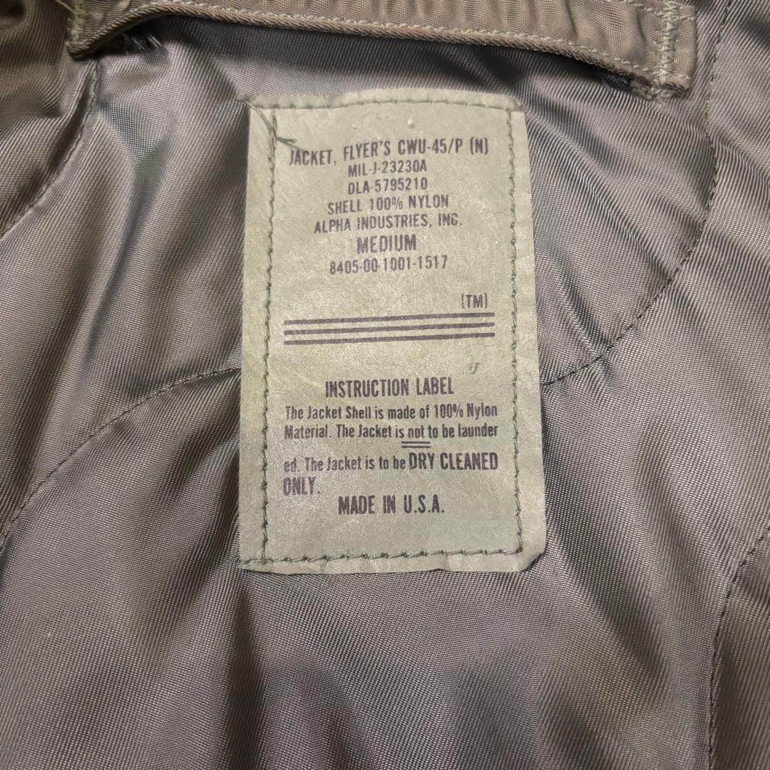 80s 90s USA製　アルファ　CWU-45P フライトジャケット　M