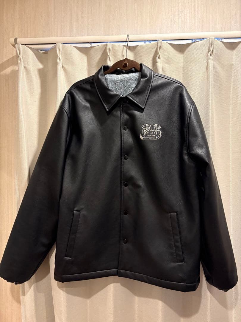 キムタク着　フェイクレザーコーチジャケット