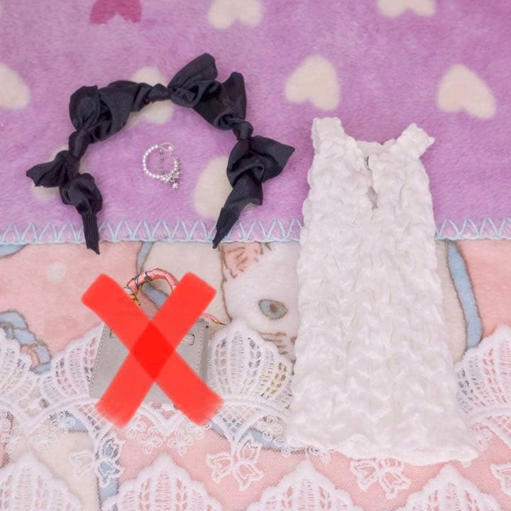 ブライスアウトフィット衣装　ブライス用　白いワンピース　アクセサリーBlythe
