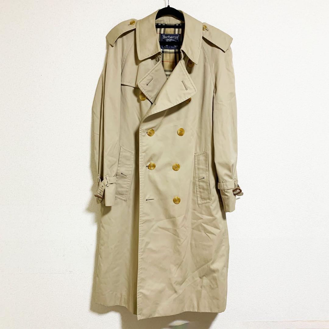【美品】バーバリー トレンチコート ベルト欠損 ノバチェック ベージュ L