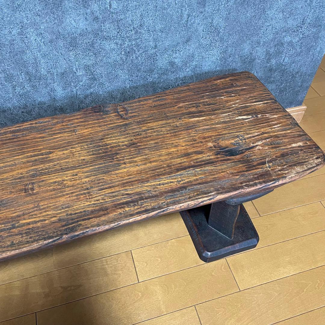 中古　「和」一人卓　花梨　一枚板 天然木　長イス