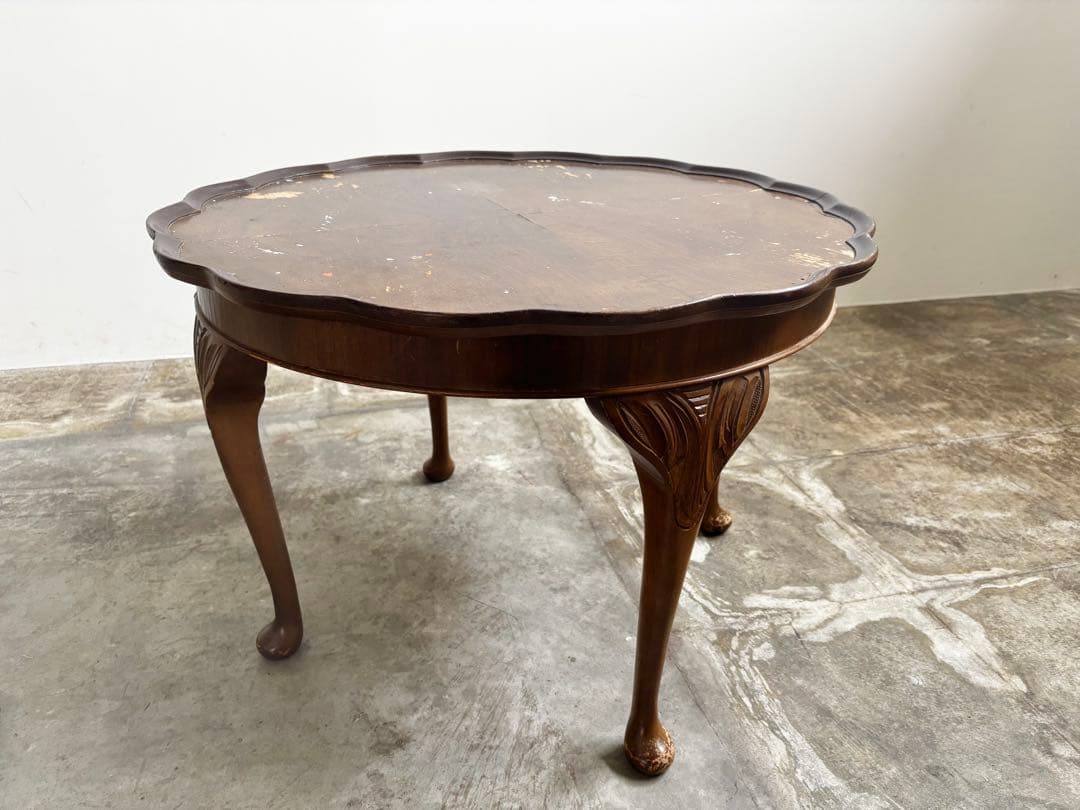 アンティーク　コーヒーテーブル　猫足テーブル