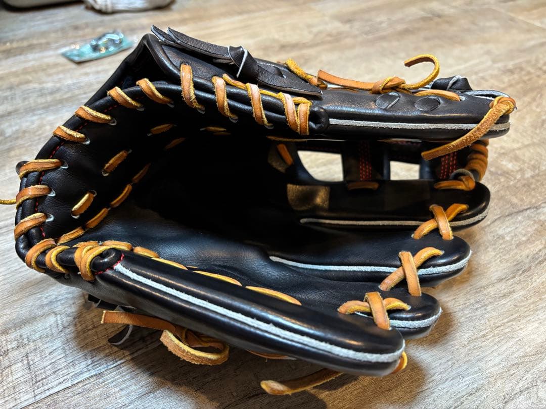 アイピーセレクト硬式グローブ 黒/赤 レザー