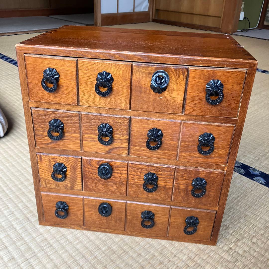 アンティーク木製9引き出しミニ箪笥