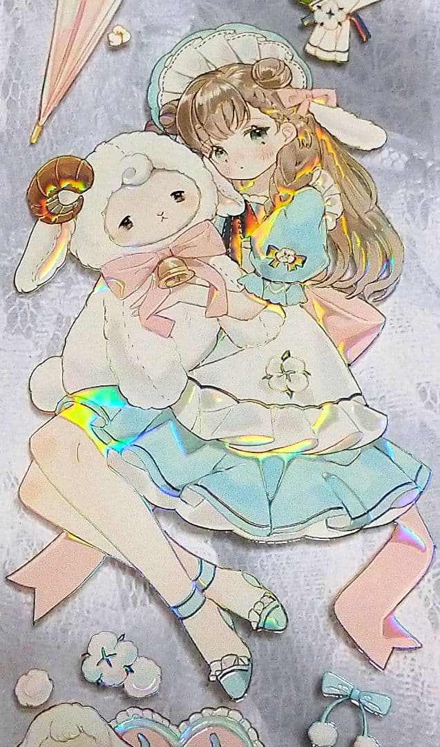 のこり２✩SALE✩J208＃抱抱玩偶(虹光)切り売り海外人物マステ女の子