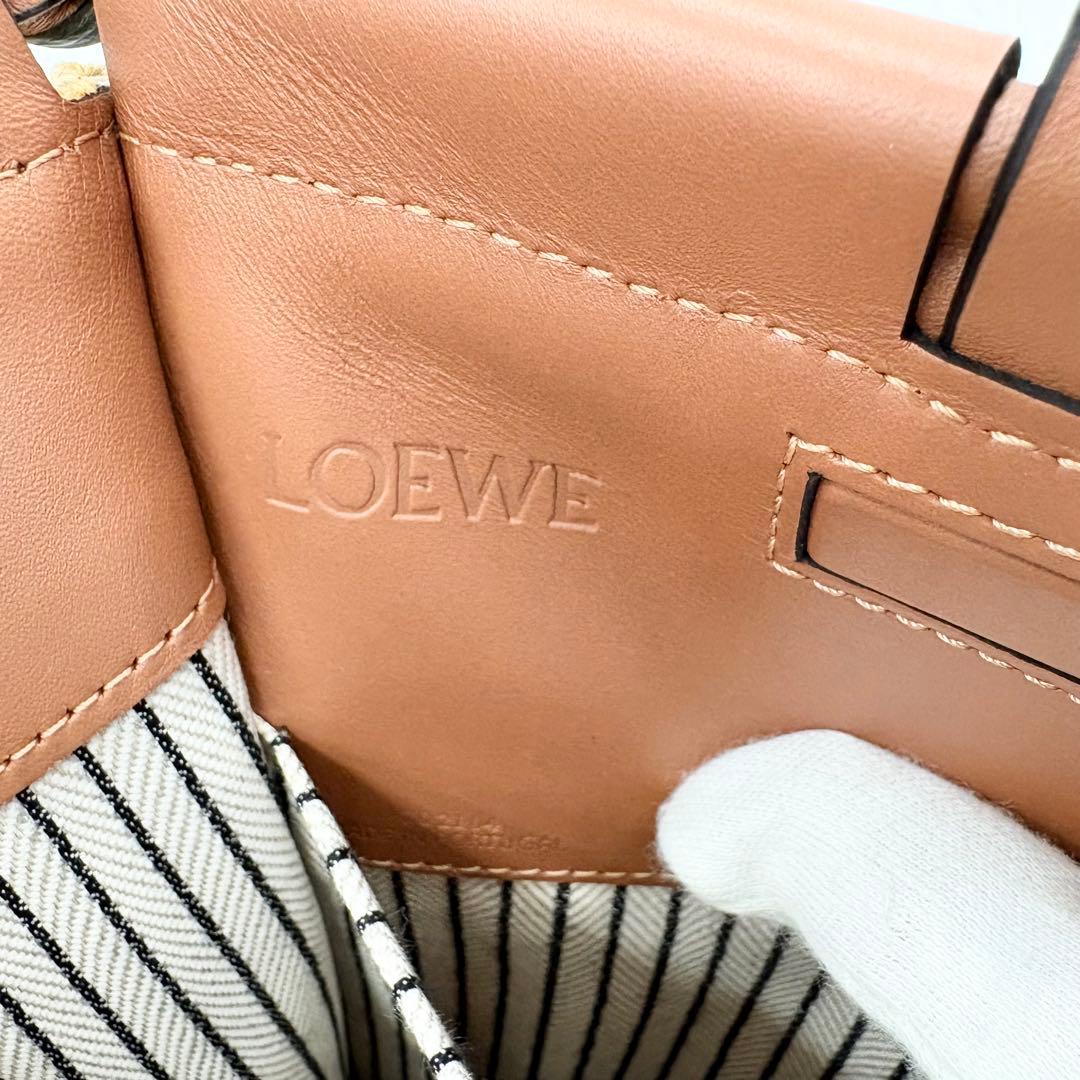 LOEWE ロエベ クッショントート スモール キャンバス トートバッグ レザー