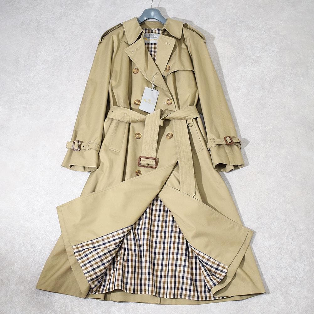 タグ付き 90s 英国製 アクアスキュータム ヴィンテージ トレンチコート 12