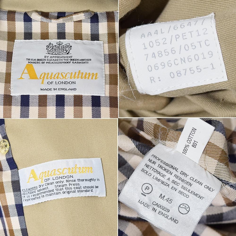 タグ付き 90s 英国製 アクアスキュータム ヴィンテージ トレンチコート 12