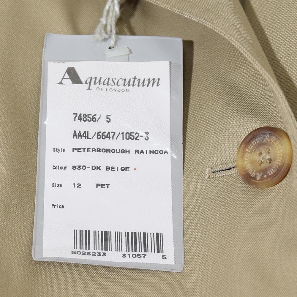 タグ付き 90s 英国製 アクアスキュータム ヴィンテージ トレンチコート 12