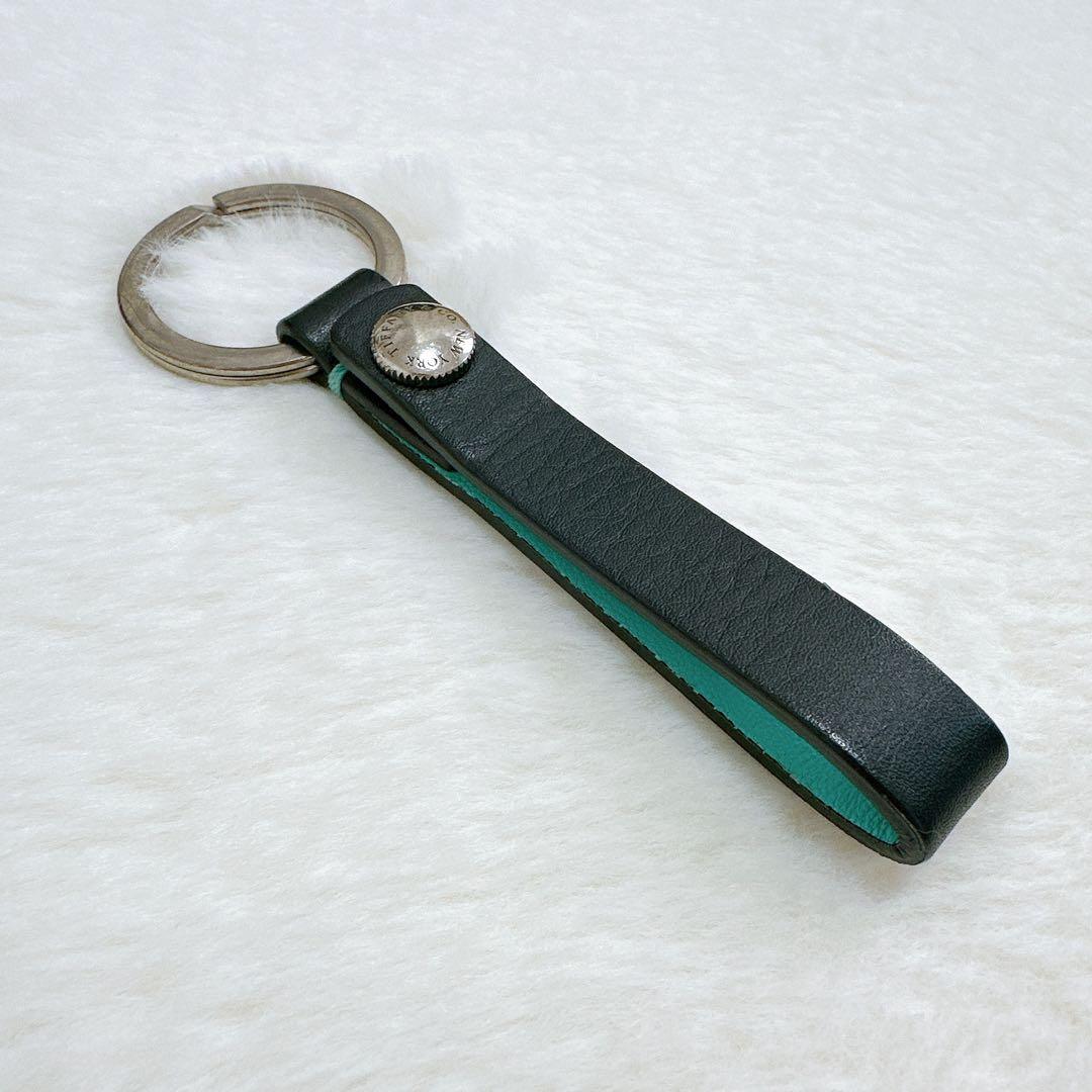 TIFFANY＆Co ティファニー レザーストラップ付キーリング スナップループ