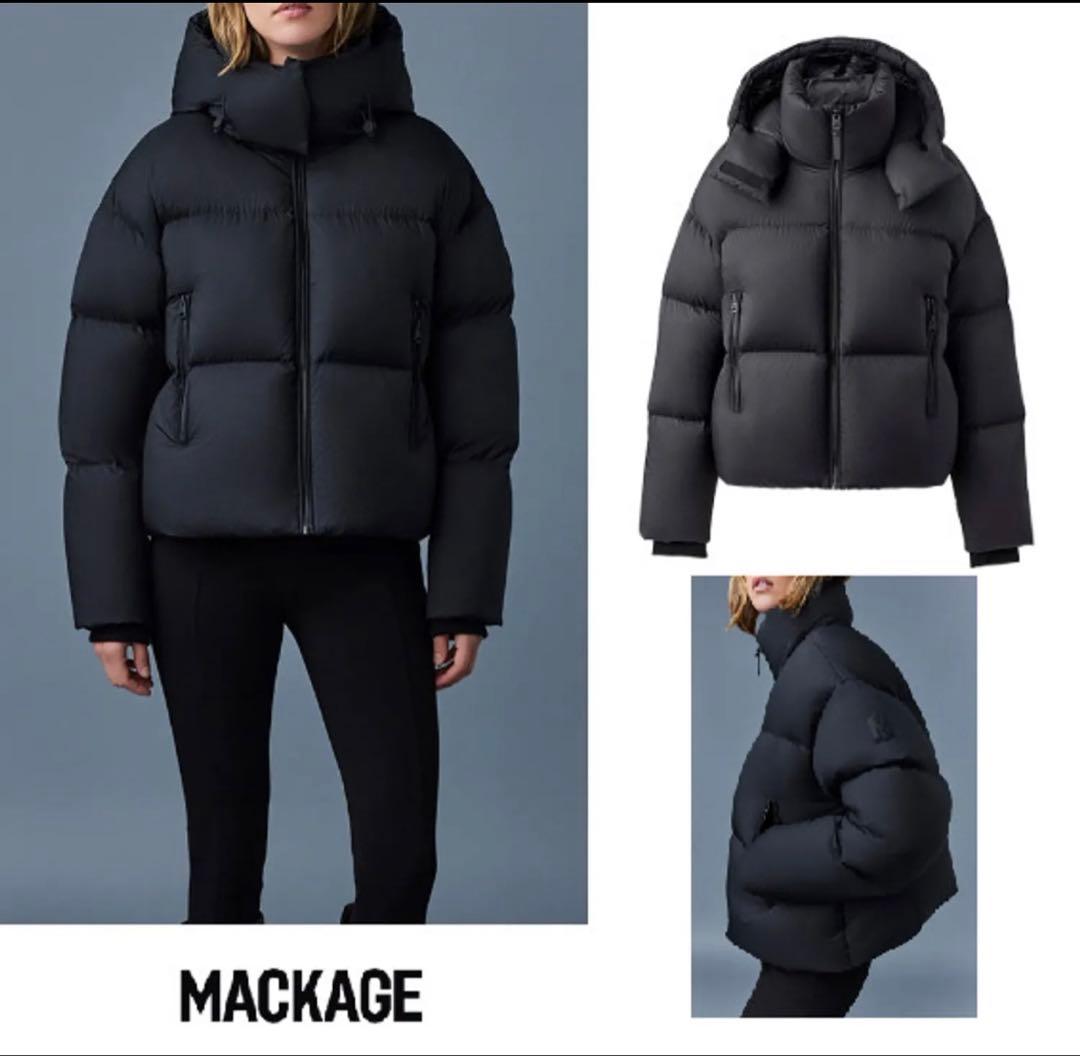 【MACKAGE】TESSY フード付きショートダウンコートxxsサイズブラック