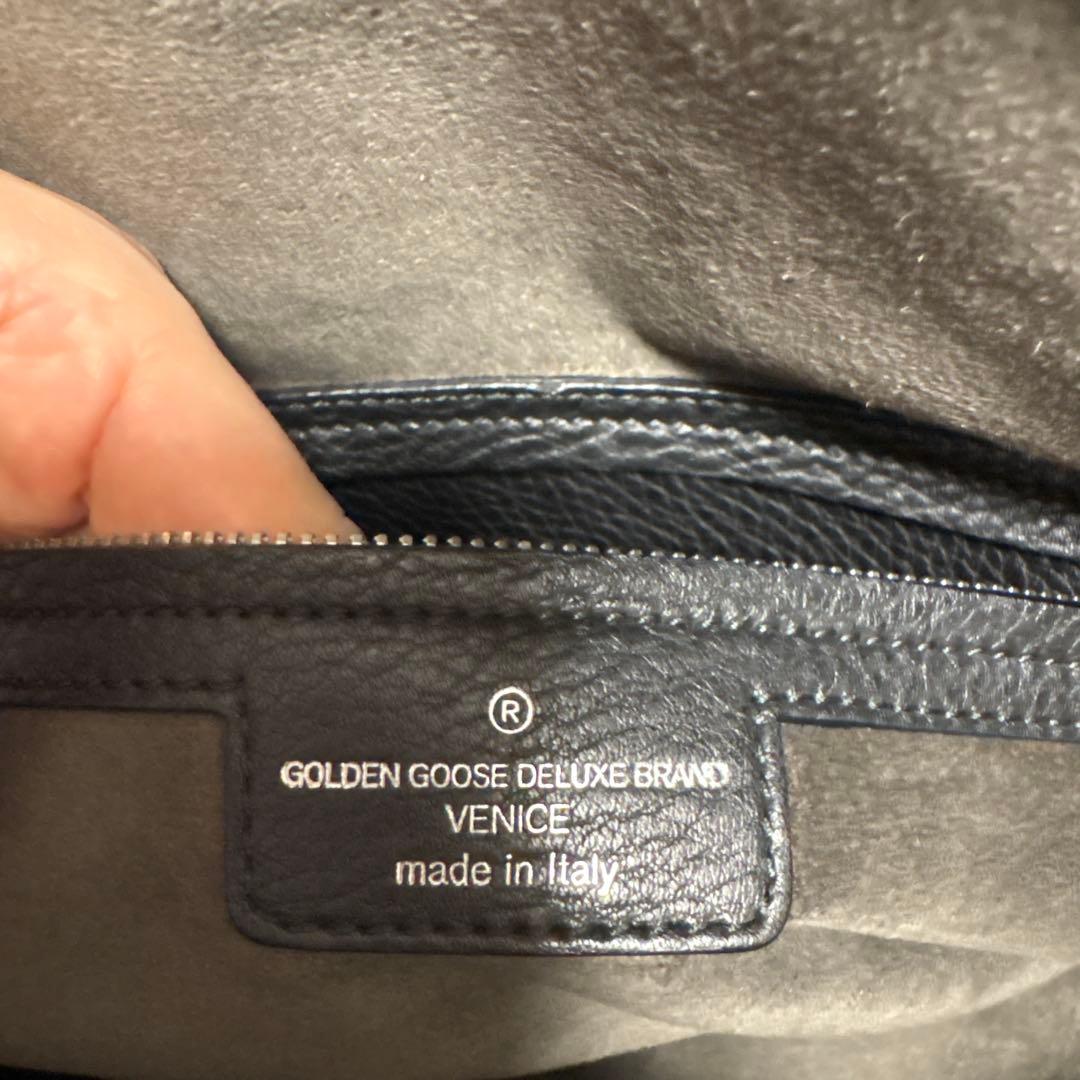 最終価格ゴールデングースGOLDEN黒レザーボストンバッグハンドバッグ