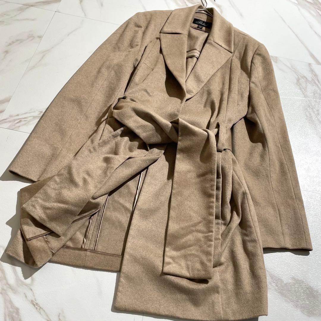 極美品✨ ベルベスト カシミヤ×ミンク素材 トレンチコート ブラウン 大きい