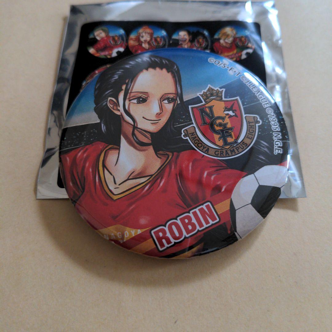 ワンピース　Jリーグ　ロビン　缶バッジ　名古屋グランパス