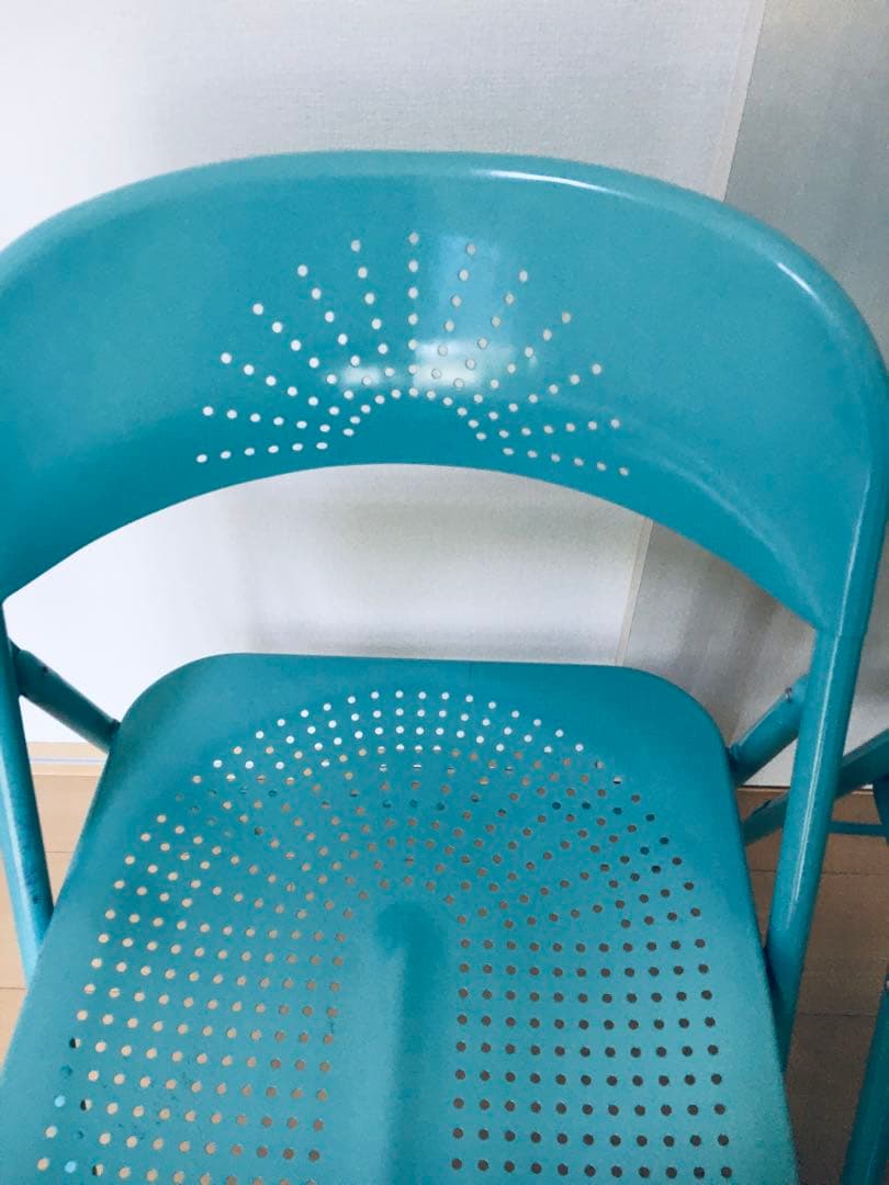 IKEA折り畳みチェアー 2脚セット カラー ターコイズ