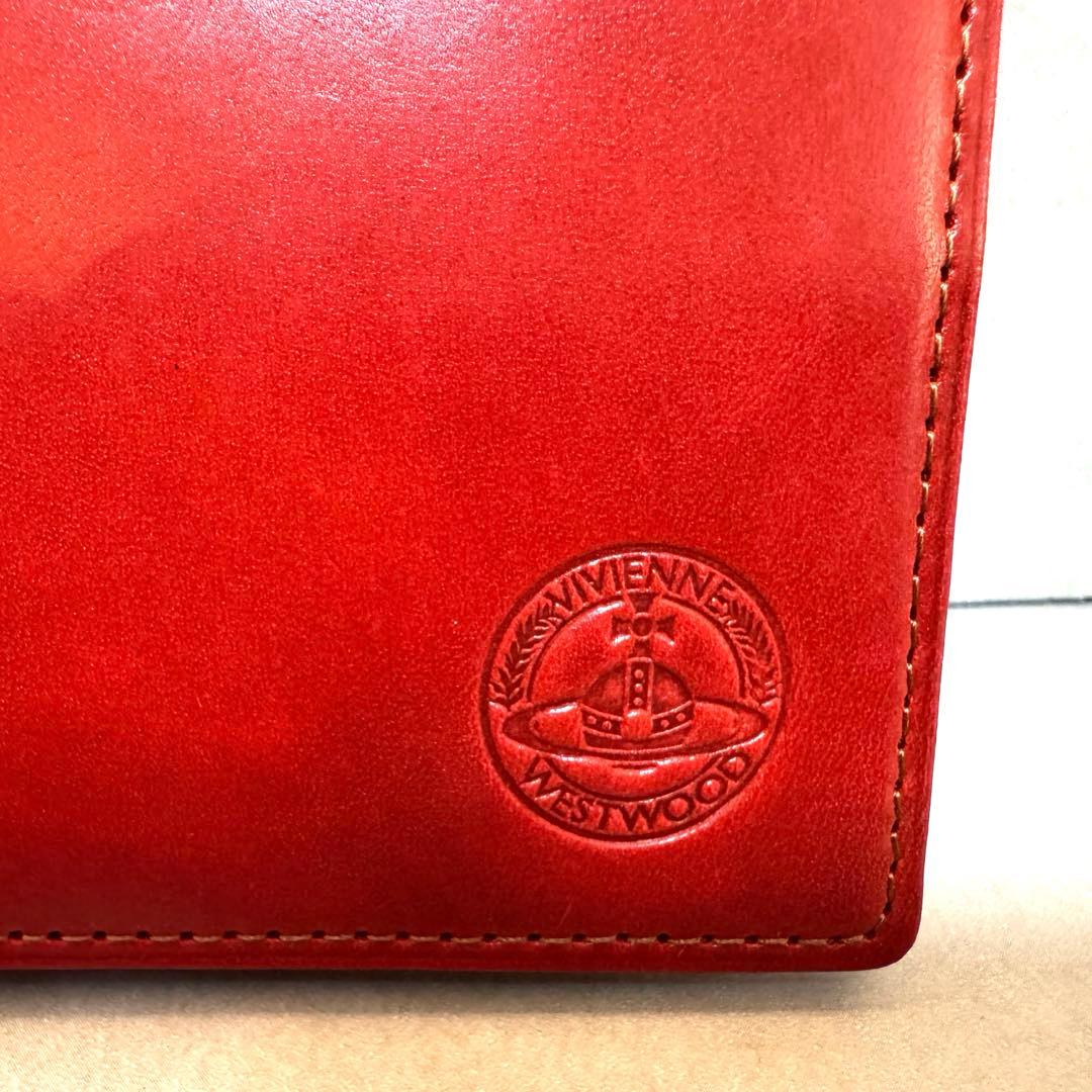 ヴィヴィアンウエストウッド　二つ折り財布　メンズ　レッド　レザー　本革　未使用