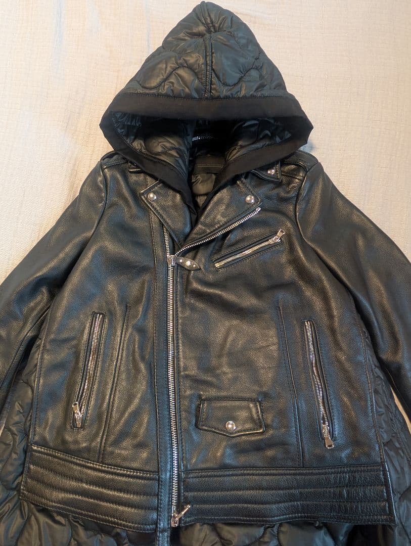 美品DIESEL BLACK GOLD レザーキルティングジャケット 36