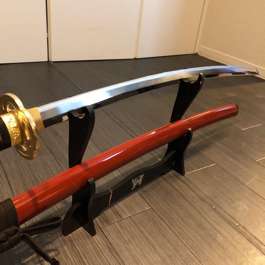 高級模造刀　居合刀　朱拵え　合金刀身