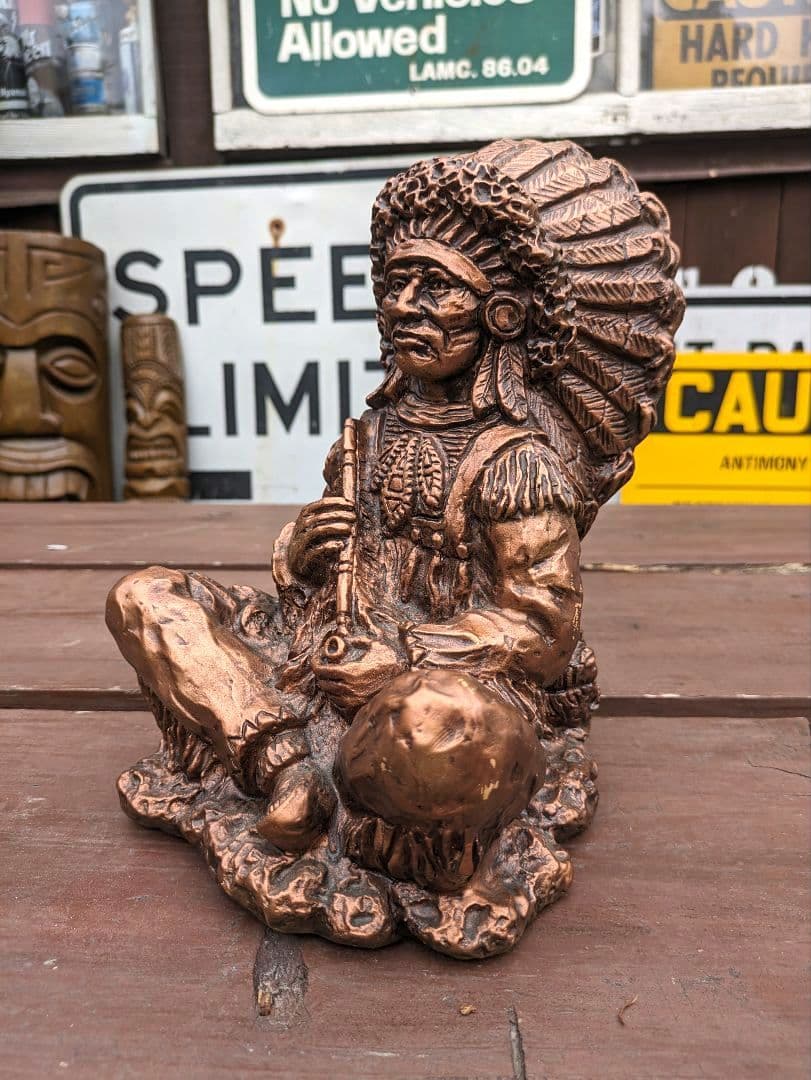 70's ネイティブアメリカン インディアン置物　プエブロUSAヴィンテージ雑貨