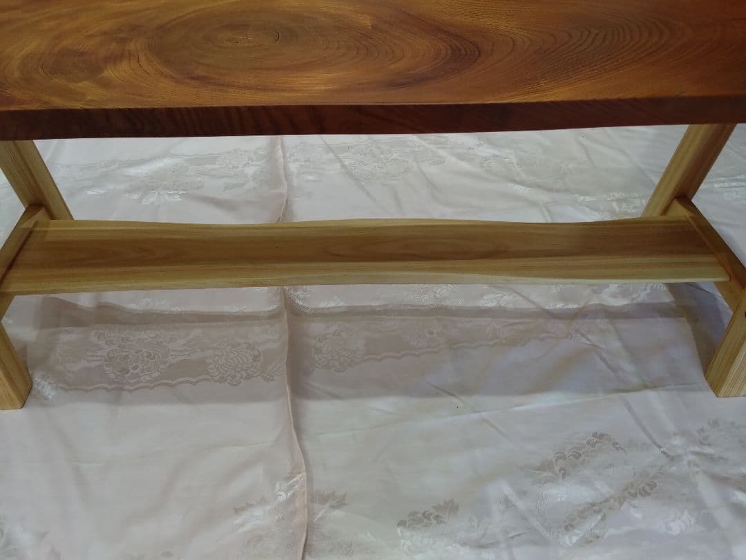 欅一枚板のベンチ75　Haru❕❕長寿のケヤキの杢目が綺麗に出ております。