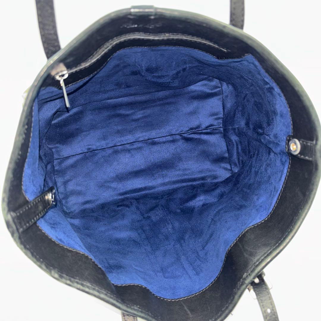 美品◎JIMMY CHOO サシャ 黒 トートバッグ スタッズ B5可 レザー