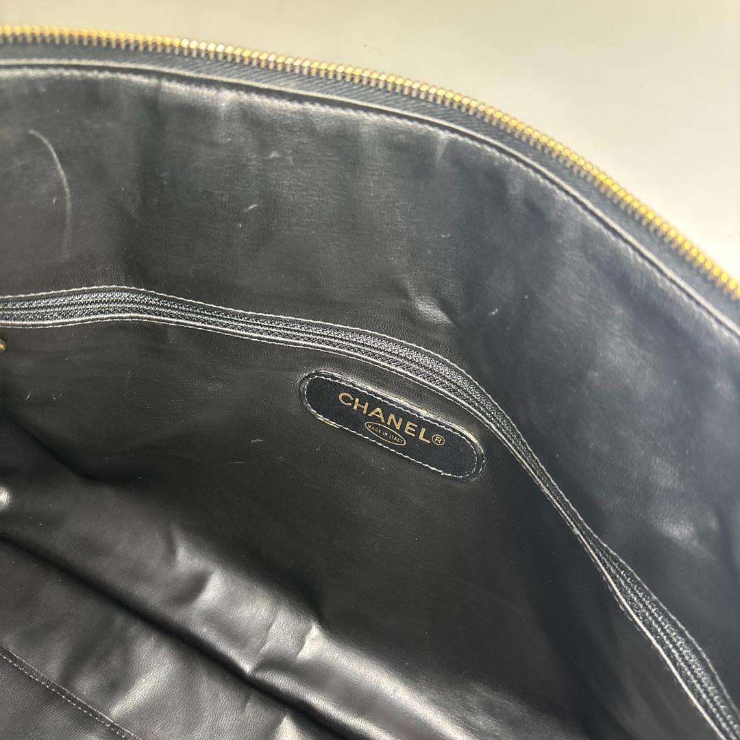 超極美品 シャネル ビコローレ ボストンバッグ ココマーク レザー ブラック