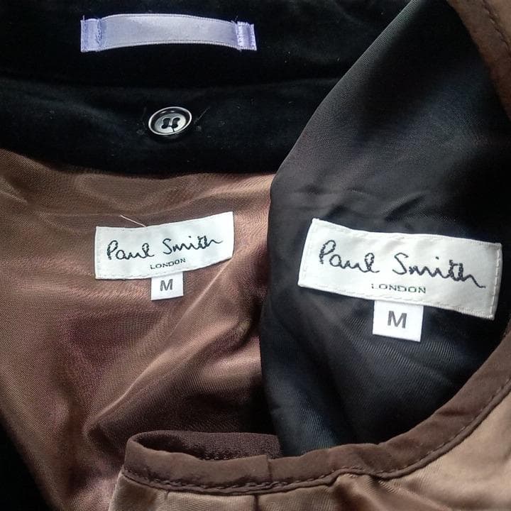 良品 Paul Smith ポールスミス ベロア トレンチコート M 黒 別珍