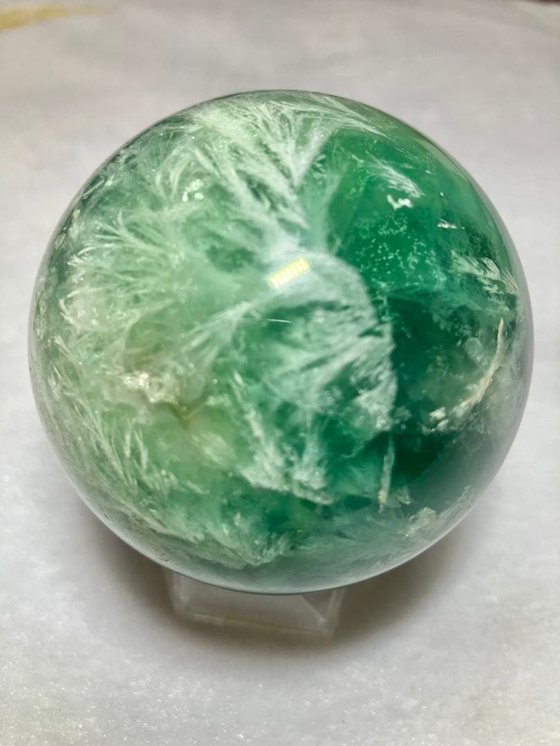 高品質 エンジェルフェザーインフローライトスフィア 66.9mm 台座付