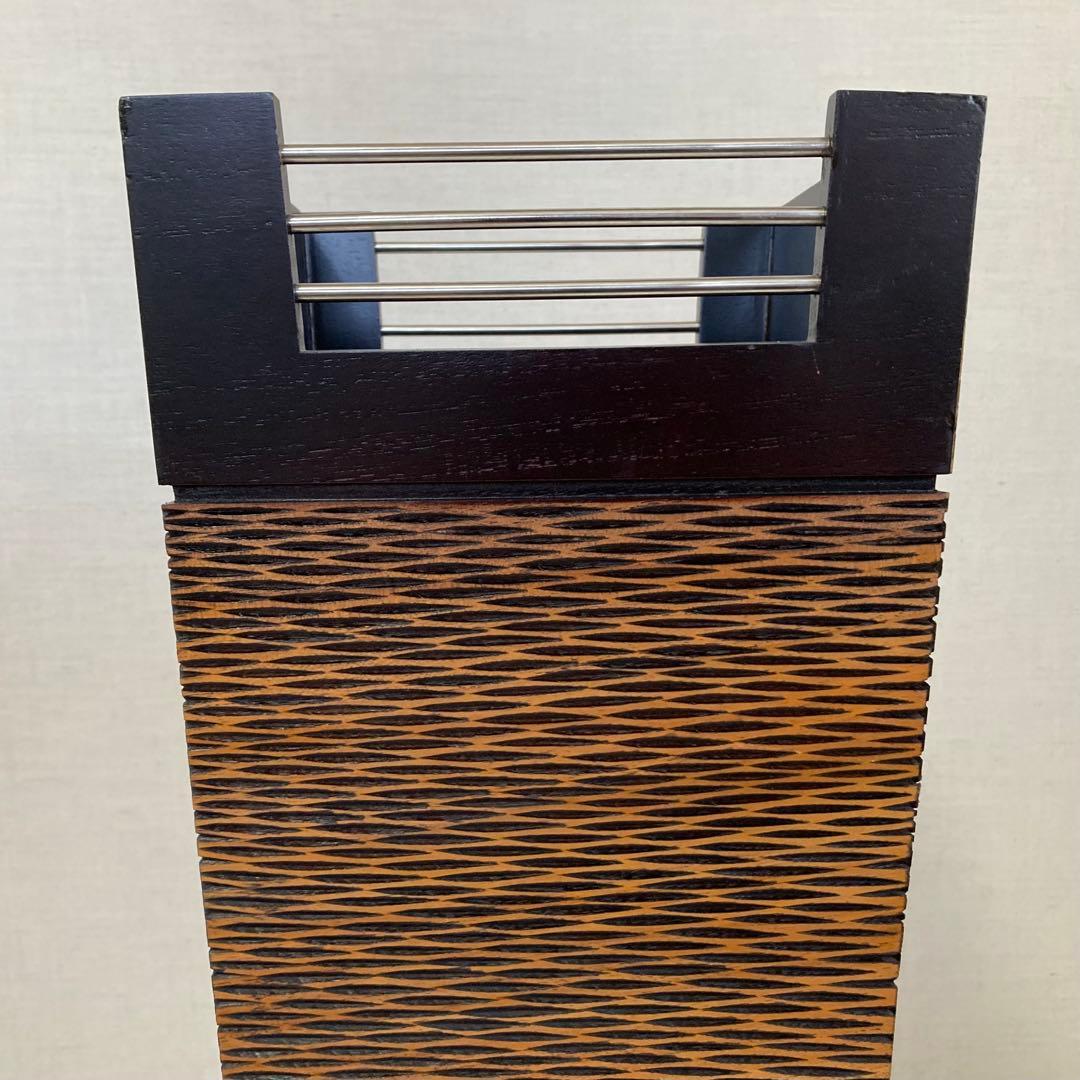 傘立て ゴミ箱 ダストボックス スタンド 2点 木製 アジアン バリ モダン