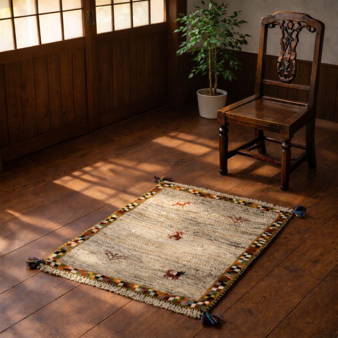 ペルシャギャッベ (ギャベ) 玄関マット No:4402