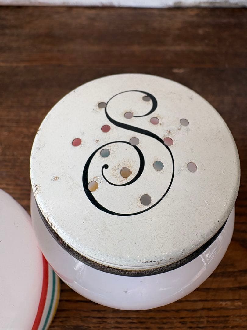 ファイヤーキング (訳あり)ビンテージ ストライプ ソルト＆ペッパー セット