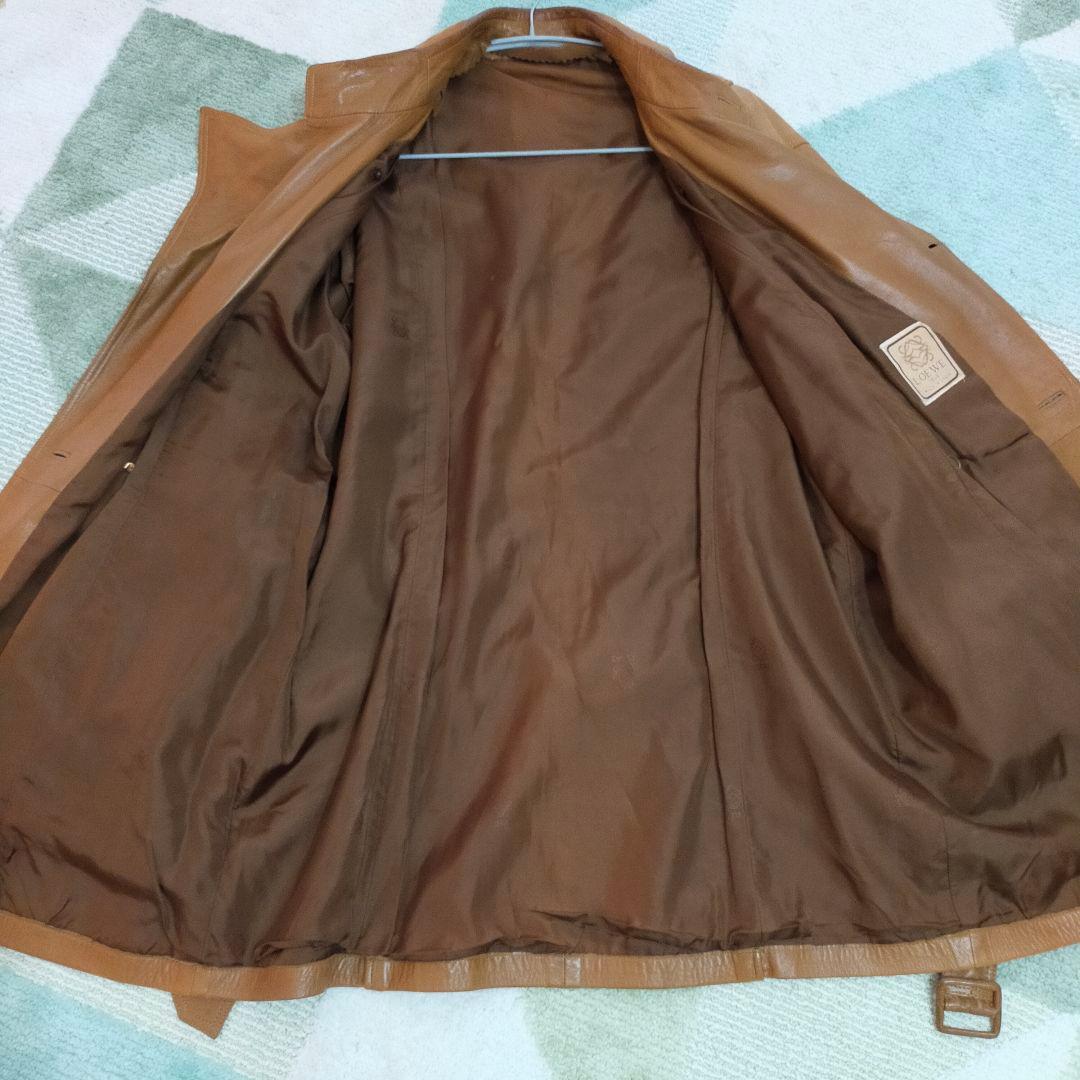 ロエベ　超ヴィンテージ　ナッパ レザー　トレンチコート