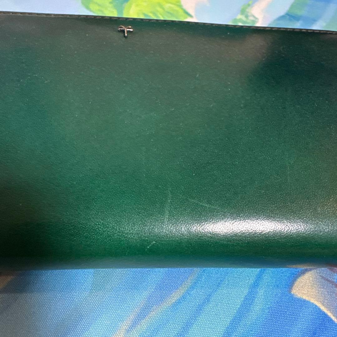 YUHAKU ラウンドファスナー長財布　フォスキーア　牛革　ブルー