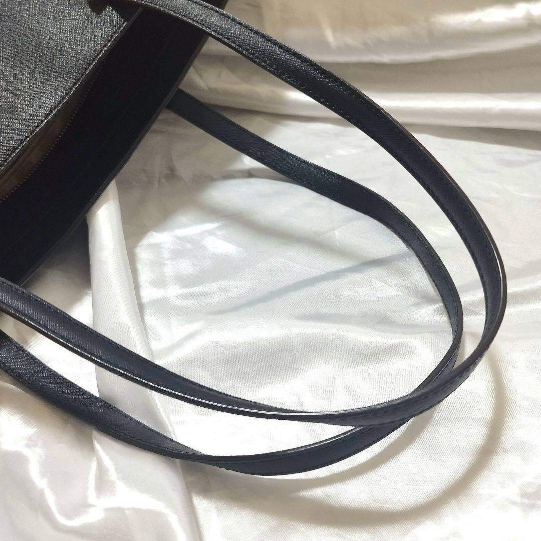 【美品】ケイトスペード　トートバッグ　サフィアーノレザー　ブラック　不織布付