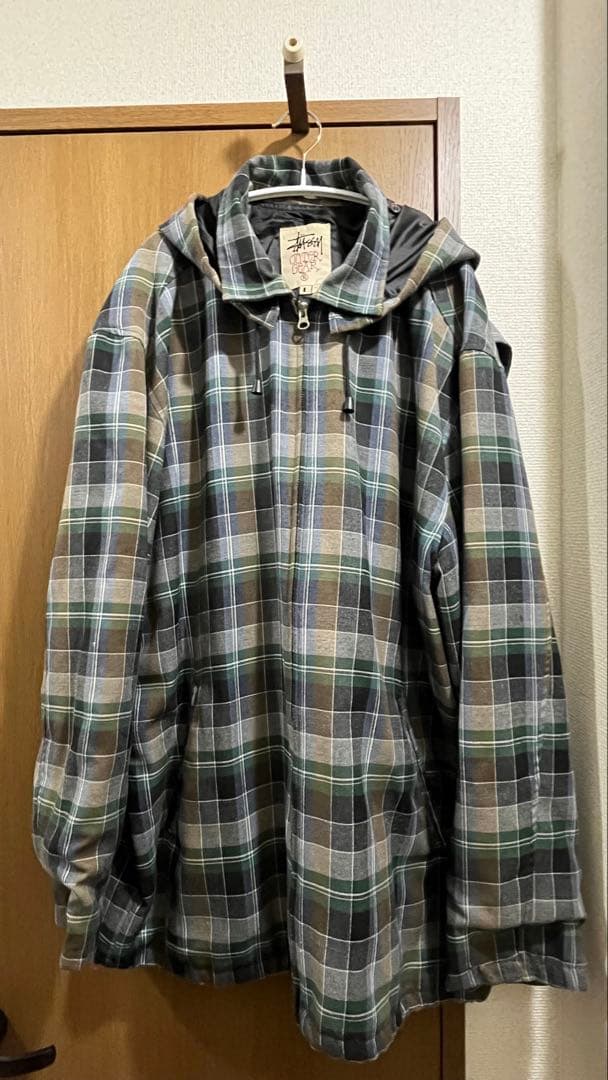 Stussyミドルコート (チェック柄)