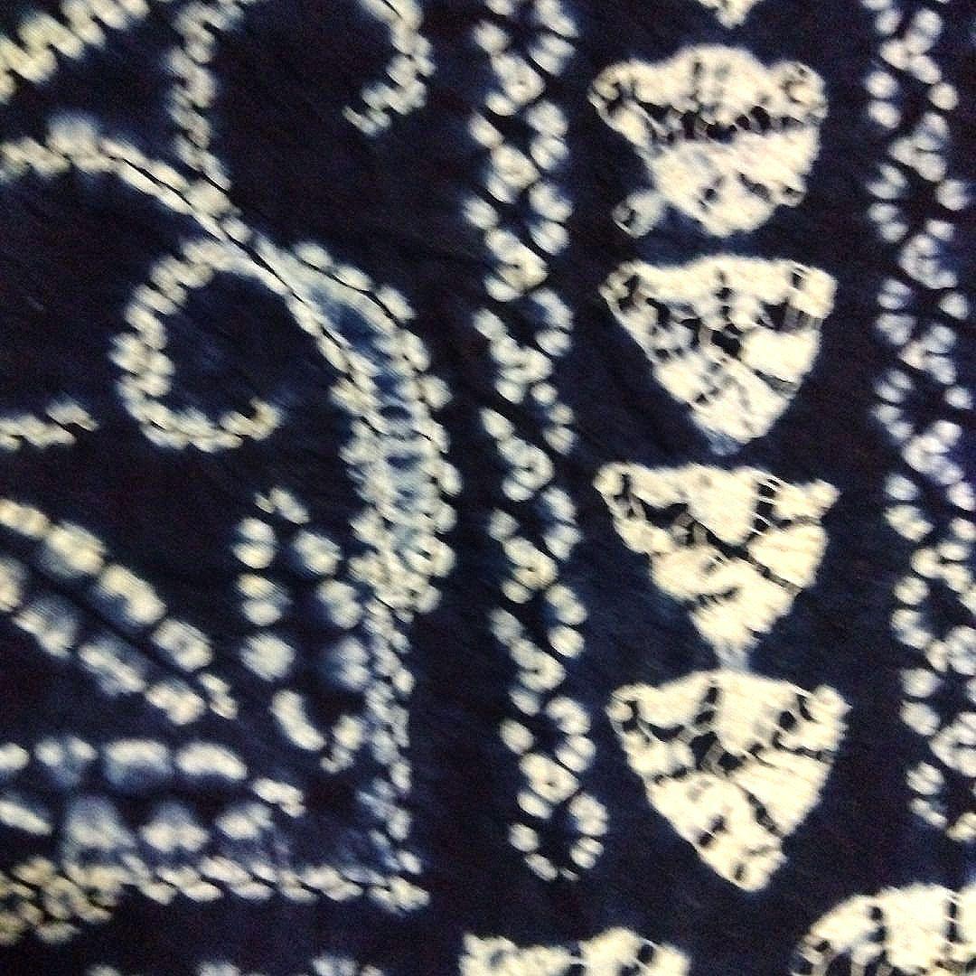 草木染　藍染　手絞り　和物　テーブルクロス　カバー　フリンジ