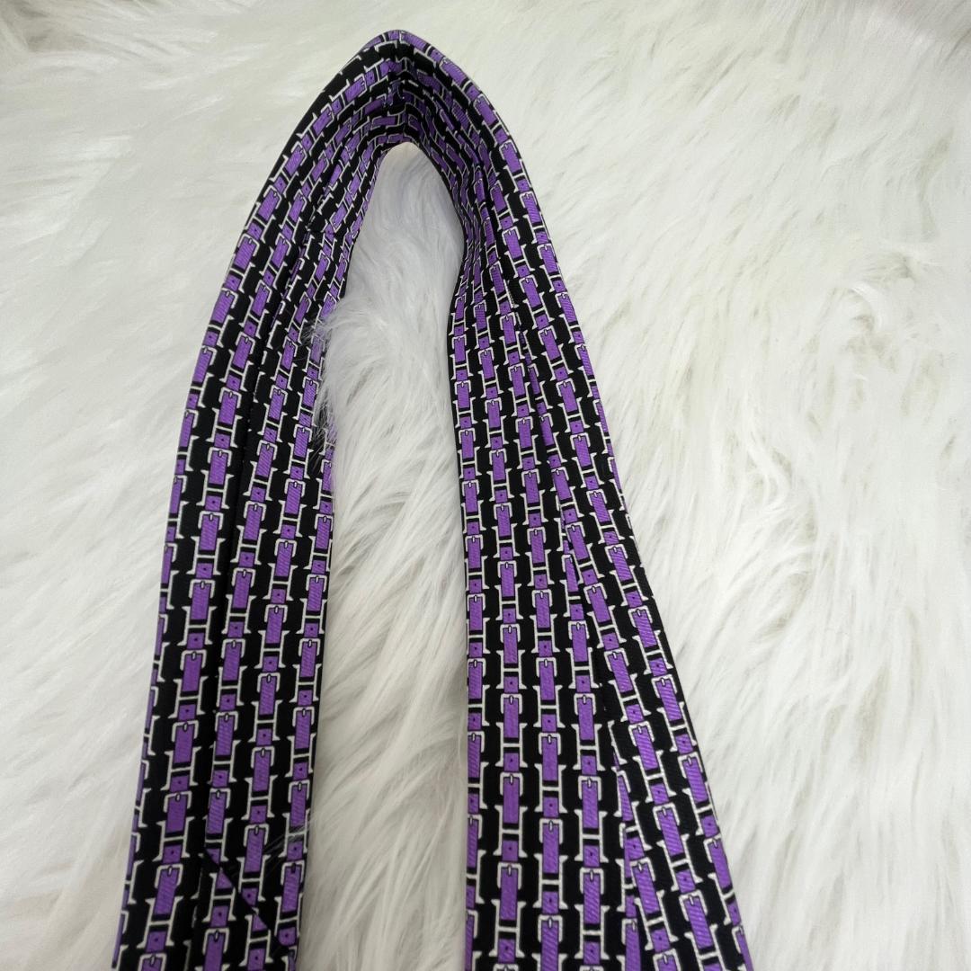 エルメスネクタイ　新品未使用品✨HERMES シルク100％　パープル