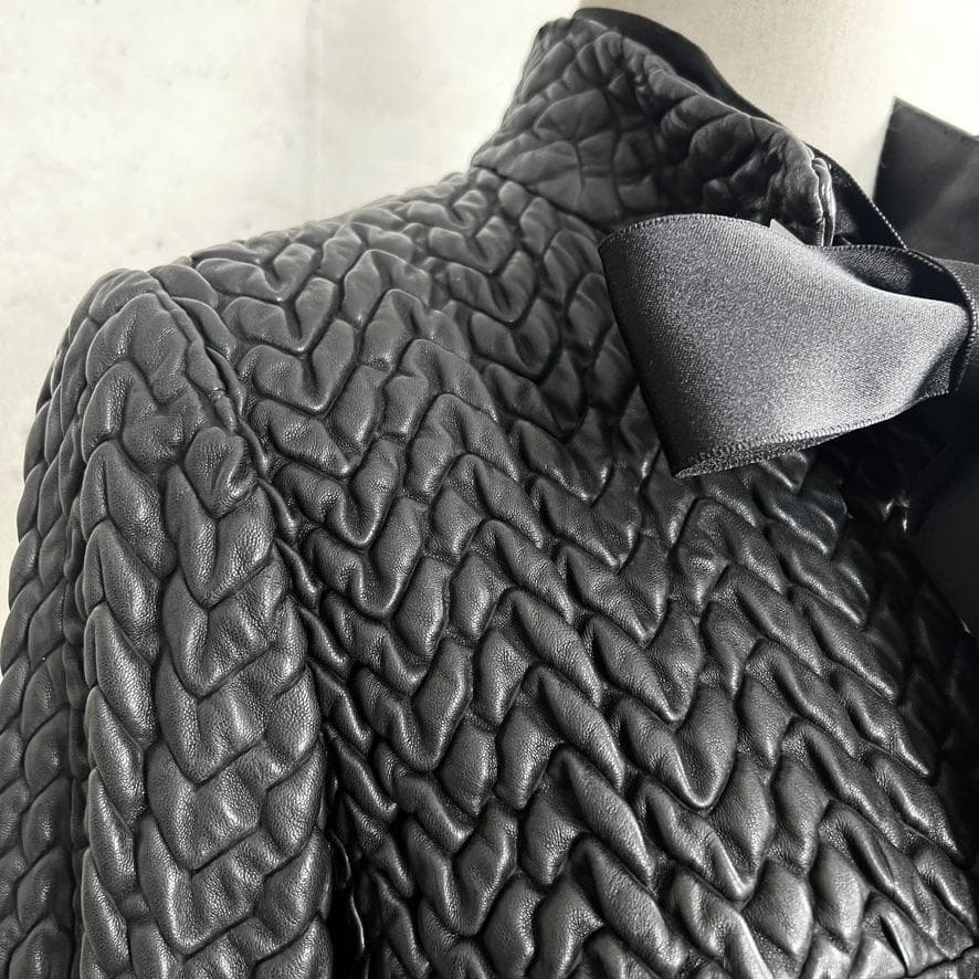 極美品★CHANEL★極レア★本革ラムレザー★リボン★ライダース★ジャケット