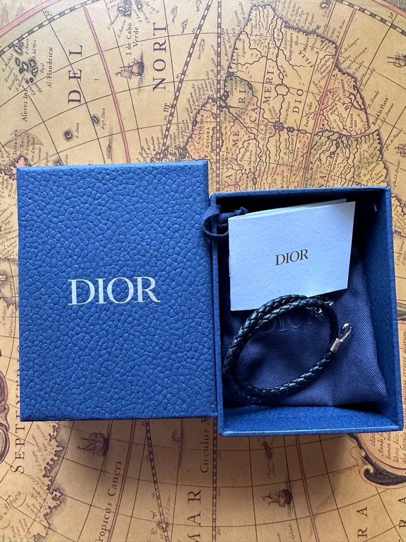Dior ブレイドレザー　ダブル　ブレスレット