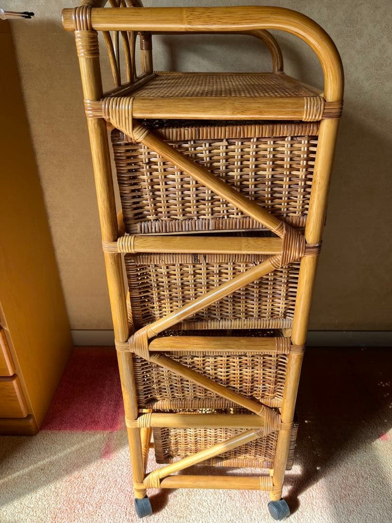 タンス チェスト 整理タンス ラタン 籐 昭和レトロ