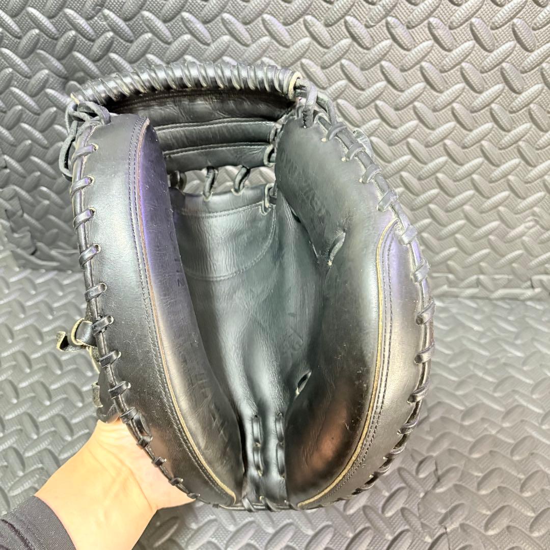 【旧ロゴ 希少】ZETT 硬式キャッチャーミット ブラック