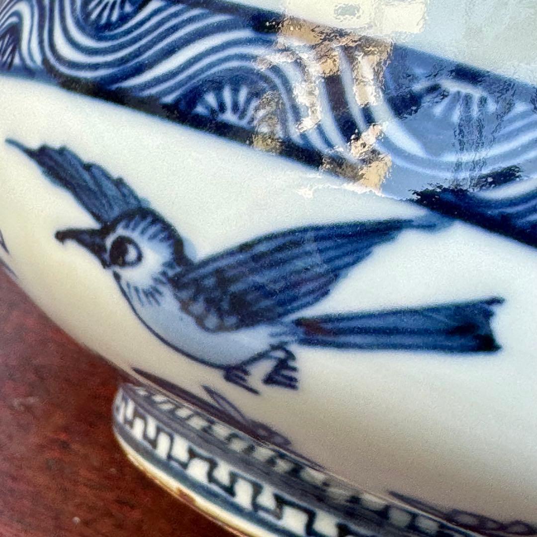 京焼【 五山窯 林淡幽 】造 青花染付向付鉢 五客揃 共箱・共布付属 状態極美品