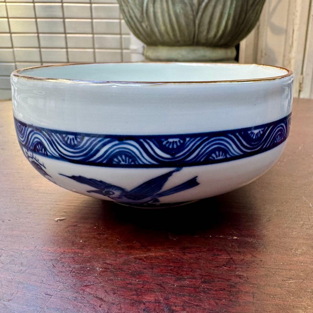 京焼【 五山窯 林淡幽 】造 青花染付向付鉢 五客揃 共箱・共布付属 状態極美品