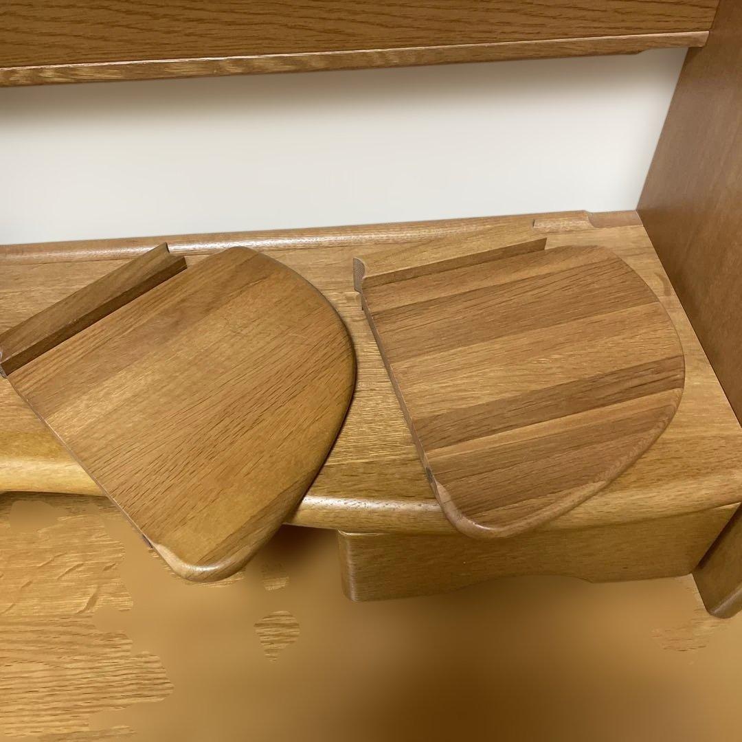 カリモク学習机、天然木机、