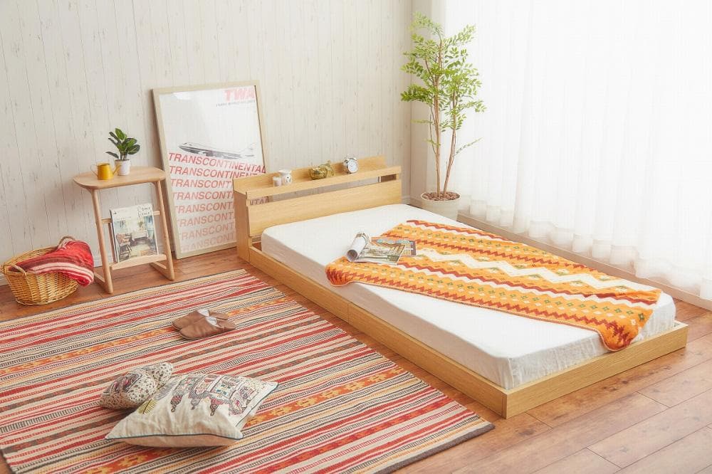 【新品・送料無料】【ダブル】Coroa フロアベッド（マットレス付き）