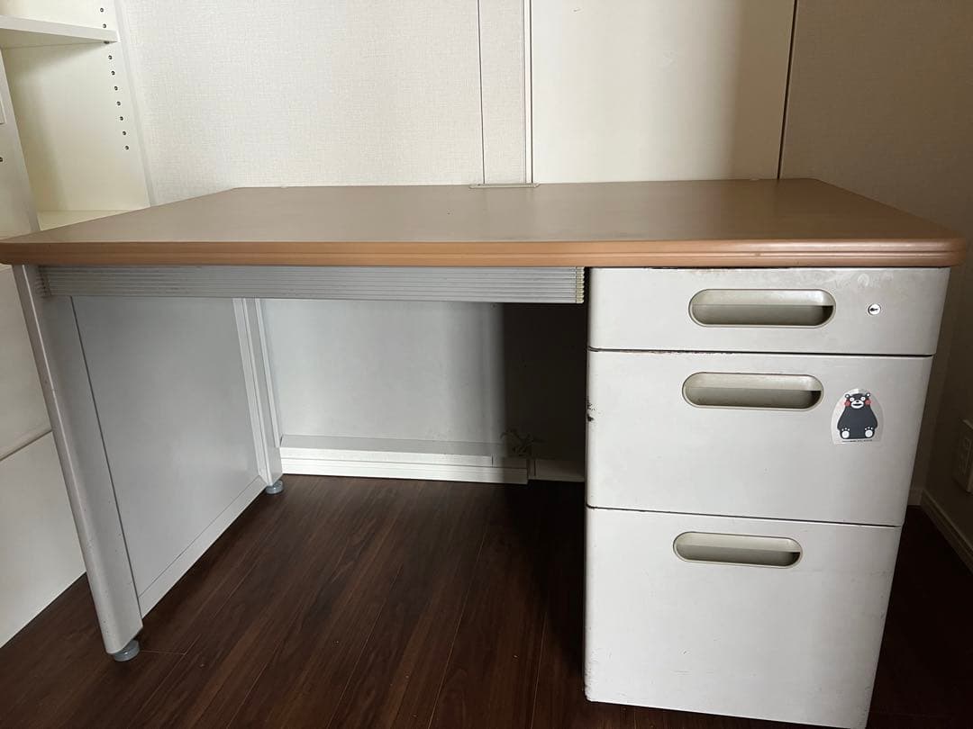 ITOKIオフィス卓、勉強机ブラウン　98/ファイン ウォールナットL