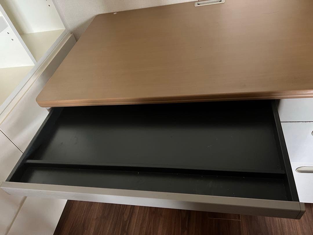 ITOKIオフィス卓、勉強机ブラウン　98/ファイン ウォールナットL